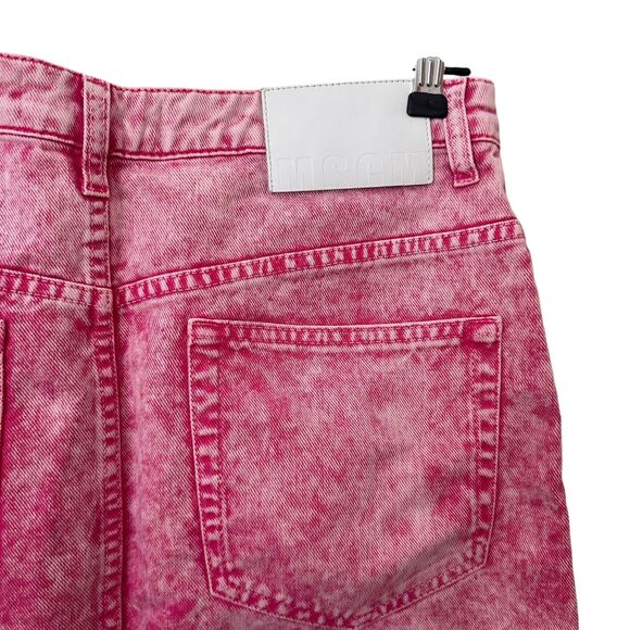 MSGM Acid Washed Denim Miniskirt Pink‎ NWOT 44 (US 10) - Picture 6 of 7